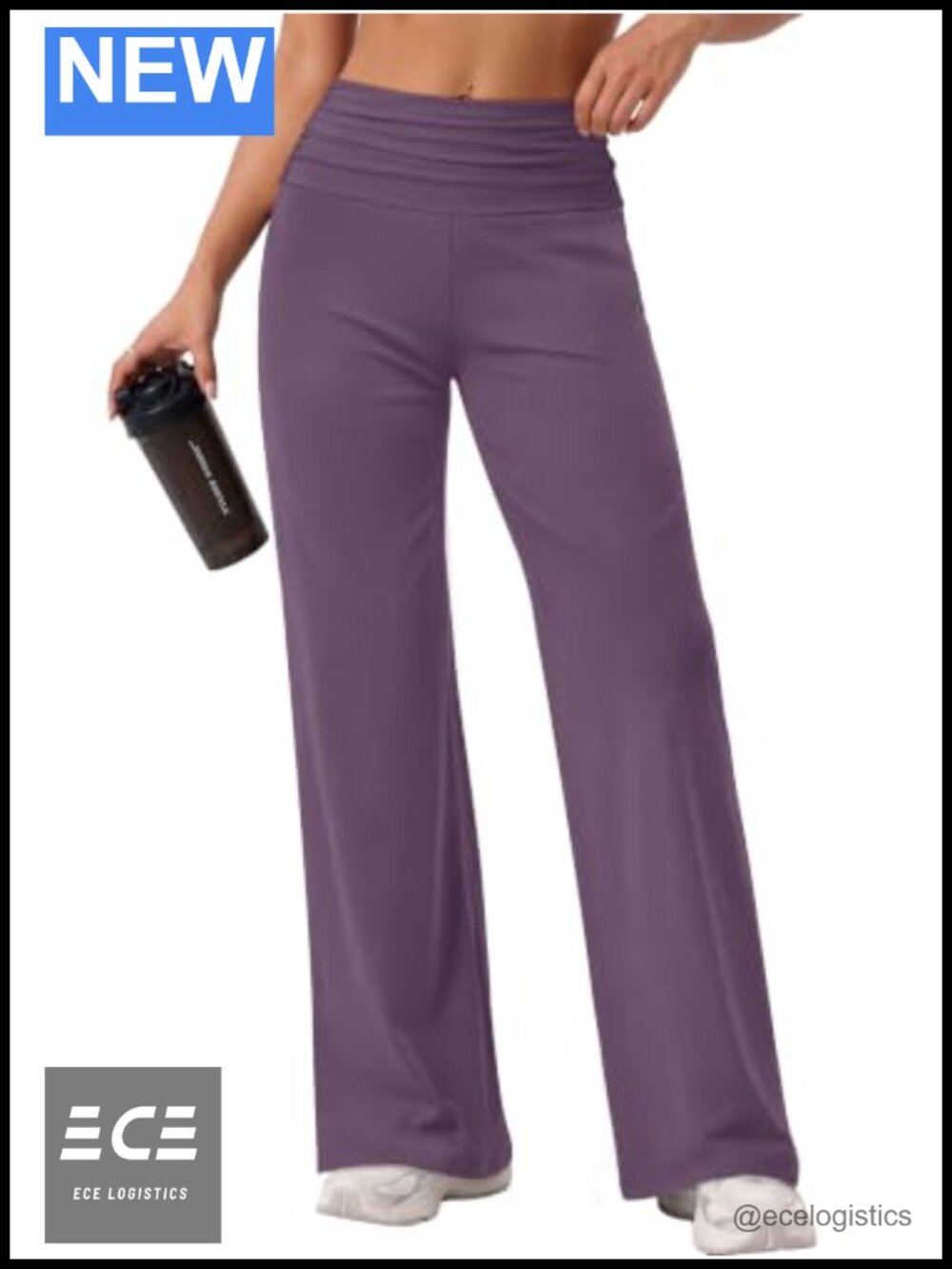 Sampeel Yoga Pants Women Ruched High Waist Wide Leg Pull On Active Pants